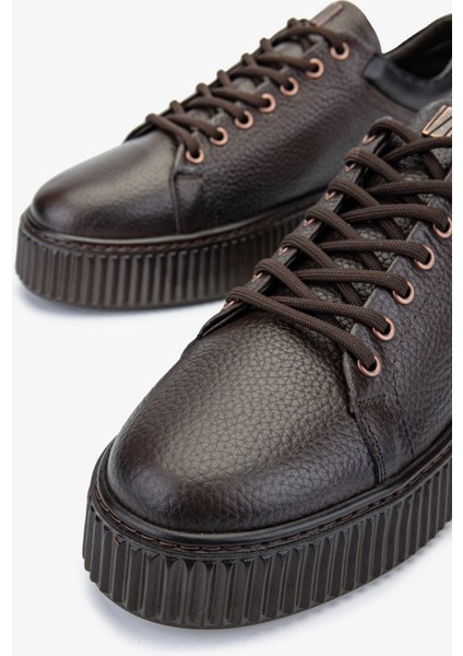 Erkek Deri Kahverengi Sneakers & Spor Ayakkabı 352 21169 Erk Ayk SK24-25 Kahve Fltr