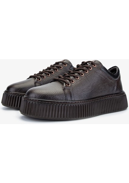 Erkek Deri Kahverengi Sneakers & Spor Ayakkabı 352 21169 Erk Ayk SK24-25 Kahve Fltr