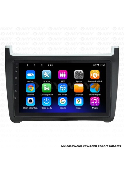 Volkswagen Polo 7 Android 12 Multimedya Carplay 2gb RAM+32GB HDD 2011-2013 Navigasyon Ekran fiyatları