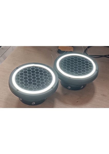 16CM Beyaz Neon Işıklı Hoparlör ve Midrange Kapağı 1takım (2ADET) Vidalanabilir indirimleri