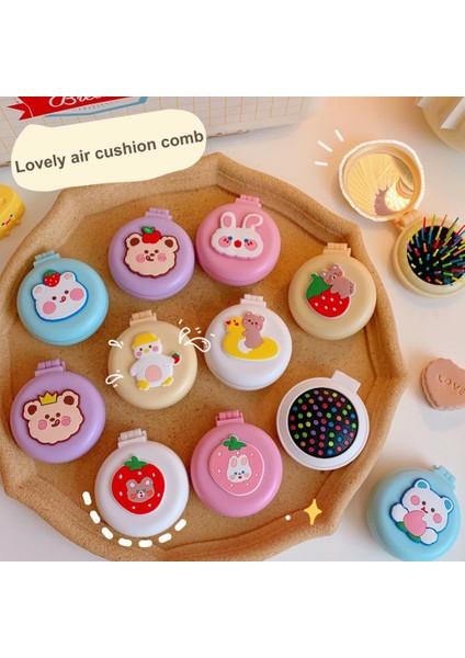 17 Taşınabilir Mini Katlanır Tarak Hava Yastığı Masaj Tarak Seyahat Fırçası Ayna Saç Fırçası Makyaj Aracı Saç Fırçası Antistatik Gökkuşağı Tarak (Yurt Dışından) modelleri