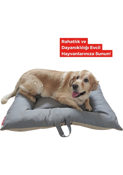 Comfort Köpek Minderi Köpek Yatağı Kedi Yatağı Fermuarlı 70x90 Antrasit Bej