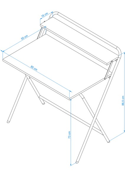 Tam Katlanır Çalışma Masası 85x55x73 Cm