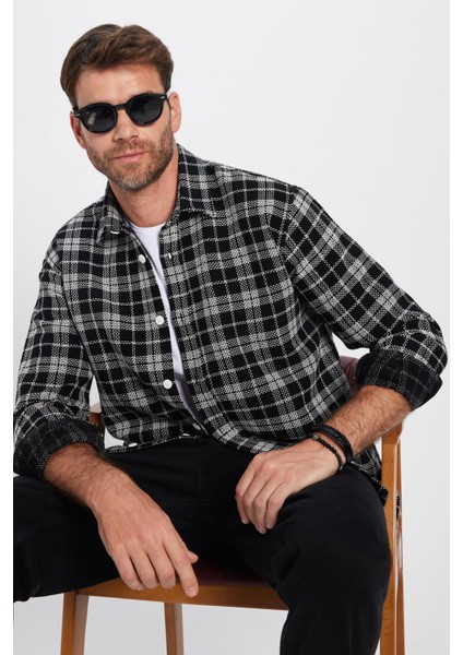 Erkek Relax Fit Rahat Kesim Oduncu Kareli Kışlık Gömlek