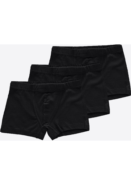 Erkek Çocuk Siyah 3 Lü Paket Pamuk Elastan Boxer 209 3M209