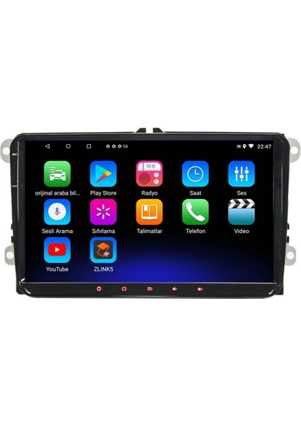 Vw Jetta Android 12 Carplay Multimedya Ekran 4gb RAM+64GB HDD