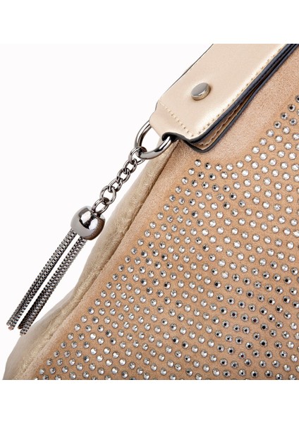 Kadın Şık Taşlı Omuz Çantası Altın Taşlı fırsatları