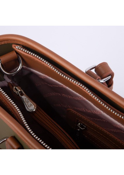 Kadın Omuz Çantası Spor Şık Ayarlanabilir Omuz Askılı Haki Taba Kum Lacste (33X27X12 cm ) modelleri