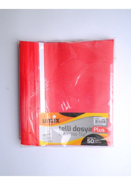 Umix Telli Dosya A4 50 Li Kırmızı