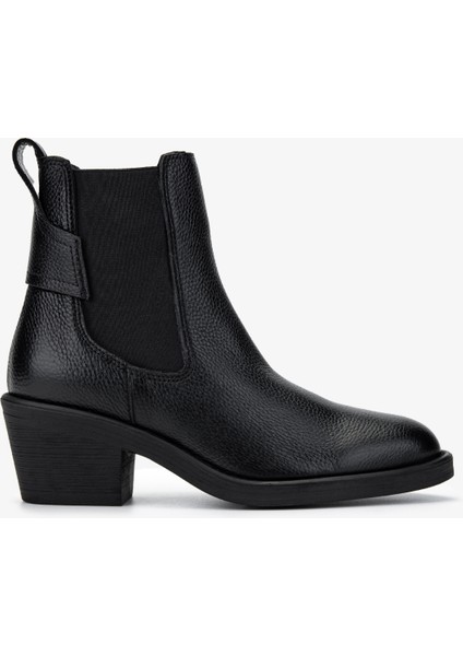 Kadın Deri Siyah Floter Casual Bot 35 AD1052 Bn Bot SK24-25 Sıyah Fltr