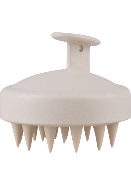 LMZ046 Bej Lohas Fabrika Fiyat Çevre Dostu Buğday Samanı Silikon Saç Fırçası Şampuan Fırçası Saç Derisi Masajı Saç Büyüme Için (Yurt Dışından)