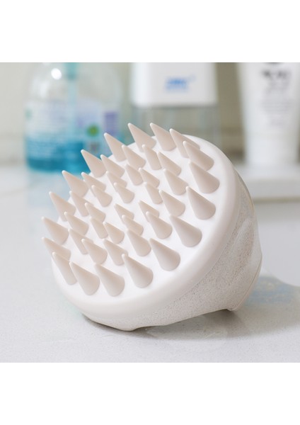 LMZ046 Bej Lohas Fabrika Fiyat Çevre Dostu Buğday Samanı Silikon Saç Fırçası Şampuan Fırçası Saç Derisi Masajı Saç Büyüme Için (Yurt Dışından) fırsatları