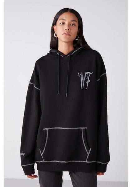 Pıa Relaxed Oversize Fit Siyah Sweatshirt fiyatları