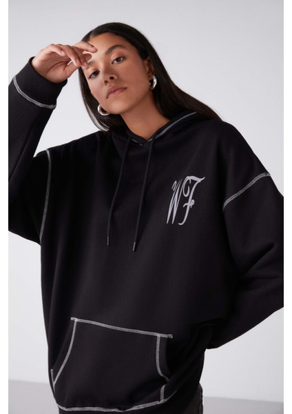 Pıa Relaxed Oversize Fit Siyah Sweatshirt fırsatları