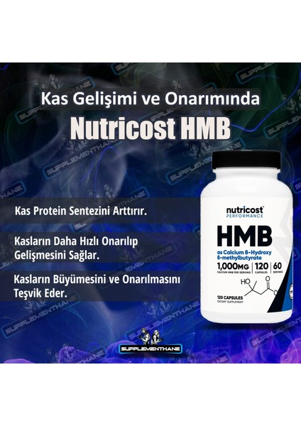 Nutricost, Hmb, B-Hydroxy-B-Methylbutyrate, 1000 Mg, 120 Capsules