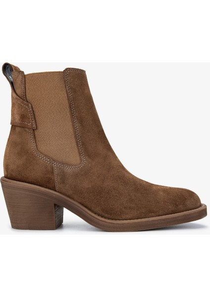 Kadın Deri Tütün Süet Casual Bot 35 AD1052 Bn Bot SK24-25 Tutun Suet