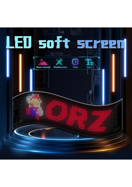 Büyük Boy 64 X 16 Pixel Led Matrix Panel Dijital Kayar Rgb Ekran Kumandalı Mobil Uygulamalı Araç Ofis Iş