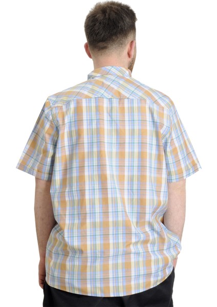 Mode Xl Büyük Beden Erkek Gömlek Ekose Kısa Kollu 23301 Yeşil fırsatları