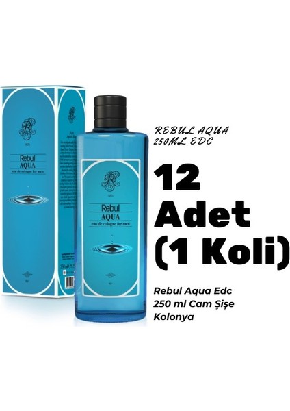 Aqua Edc 250 ml Cam Şişeli Kolonya 12 Adet (1 Koli)