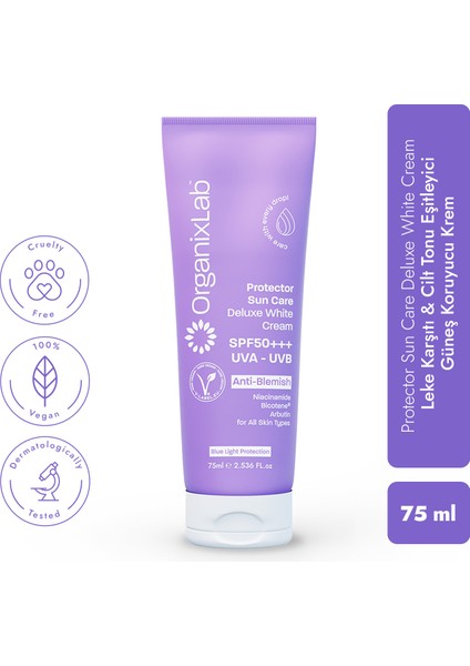 Güneş Koruyucu Etkili Leke Karşıtı Yüz Kremi - Uva ve Uvb Etkili Spf 50 Güneş Kremi 75 ml