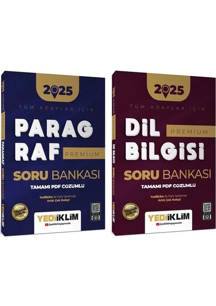 2025 KPSS DGS ALES TYT AYT Msü Paragraf - Dil Bilgisi Premium Soru Bankası 2'li Set