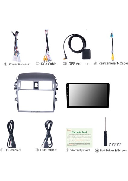 Toyota Corolla 2008 Uyumlu Android Carplay 2gb Ram 32GB Hafıza + Kamera modelleri