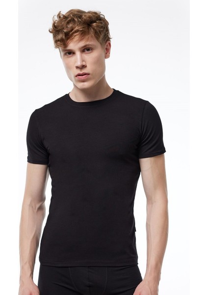 030 Erkek Modal Usa Yaka Kısa Kol Body