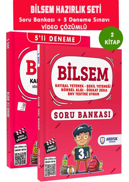 3. Sınıf Bilsem Soru Bankası ve Deneme Sınavı Tamamı Video Çözümlü 2 Kitap Set
