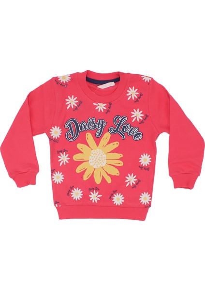 Kız Çocuk Fuşya Daisy Love Papatya Baskılı 2'li Takım