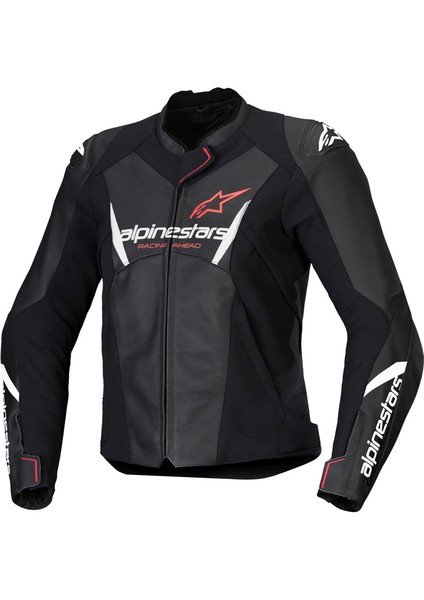 Alpinestars Stella Faster V3 Deri Korumalı Kadın Motosiklet Montu Siyah / Beyaz / Pembe