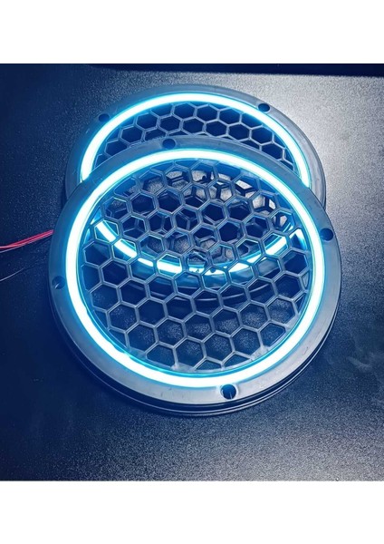 20CM Buzmavisi Neon Işıklı Hoparlör ve Midrange Kapağı 1takım (2ADET) Vidalanabilir