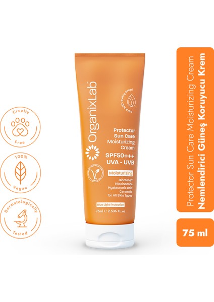 Güneş Koruyucu Etkili Nemlendirici Yüz Kremi - Uva ve Uvb Etkili Spf 50 Güneş Kremi 75 ml