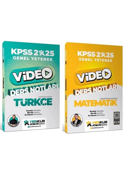 2025 KPSS Türkçe - Matematik Atölye Video Ders Notları 2'li Set