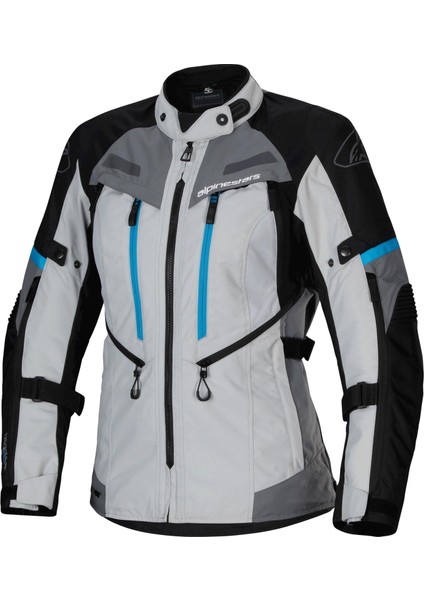 Alpinestars Stella Bogota Pro Drystar Korumalı Kadın Motosiklet Montu Gri / Siyah / Mavi