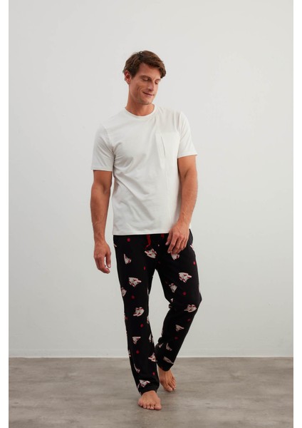 Erkek Pamuklu Kısa Kollu Uzun Pijama Takımı indirimleri