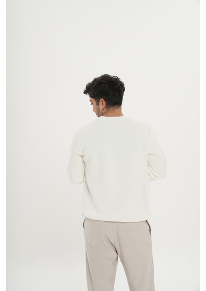 Unisex Pamuklu Içi Polarlı Bisiklet Yaka Sweatshirt fırsatları