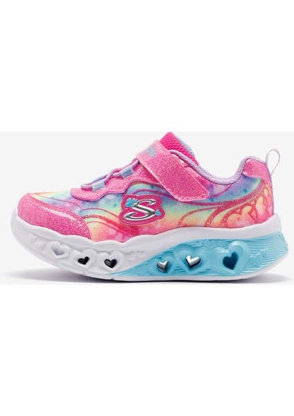 Flutter Heart Lights - Groovy Swirl Küçük Kız Çocuk Pembe Işıklı Spor Ayakkabı 303253N Hplv
