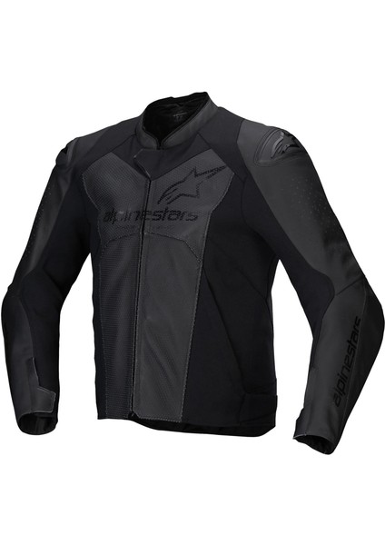 Alpinestars Faster V3 Air Korumalı Deri Motosiklet Montu Siyah / Siyah