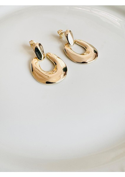 Gold Sallantılı Halka Küpe