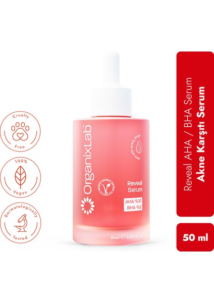 Reveal Akne Karşıtı Serum I Aha & Bha Canlandırıcı I Peeling Etkili Gözenek Sıkılaştırıcı 50 ml