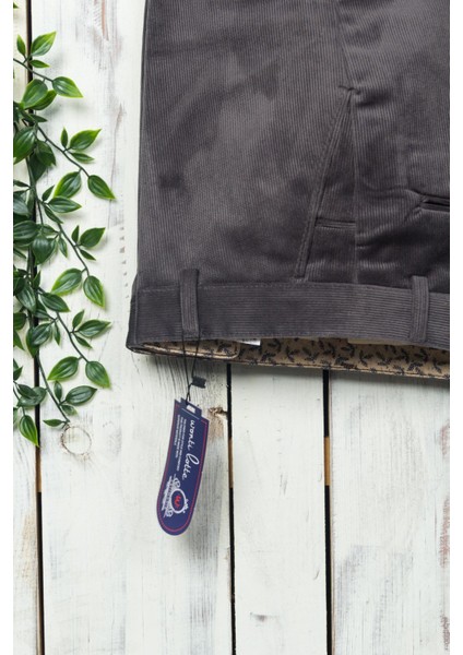 Erkek Gri Lüks Kadife Pantolon Classic fiyatları