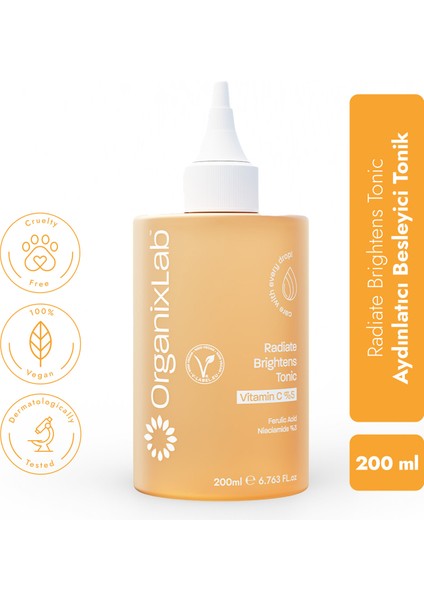 Radiate Brightens C Vitaminli Aydınlatıcı Tonik I Cilt Tonu Eşitleyici | Tüm Cilt Tipleri 200 ml