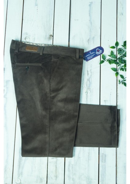 Erkek Haki Lüks Kadife Pantolon Classic modelleri
