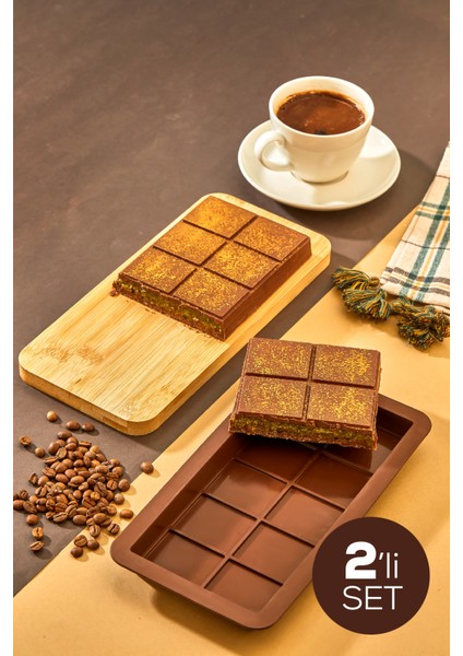 2li Büyük Boy Silikon Dubai Çikolatası Kalıbı