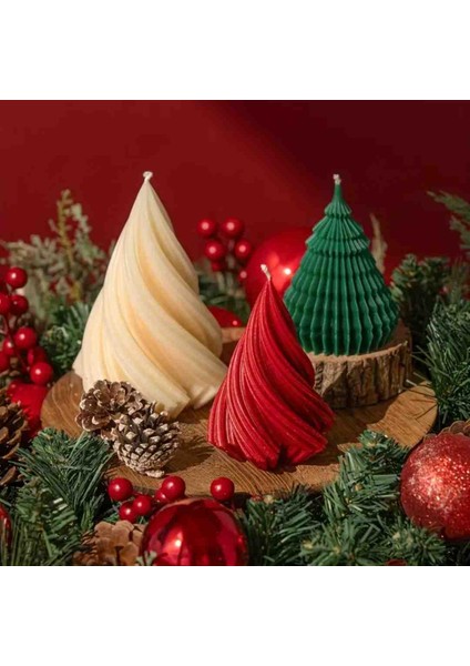 Yılbaşı Kırmızı Noel Ağacı Kokulu Mum