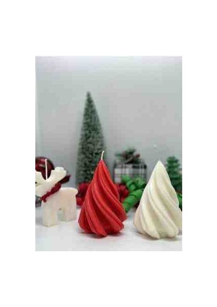 Yılbaşı Kırmızı Noel Ağacı Kokulu Mum