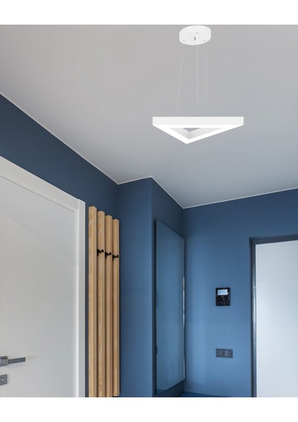 Trian (Beyaz Kasa, Sarı Işık) Ledli Modern Sarkıt Linear LED Avize Salon Mutfak Oturma Odası Yatak Odası Antre Hol LED fiyatları