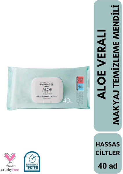 Aloe Veralı Makyaj Temizleme Mendili Hassas Ciltler 40 Adet