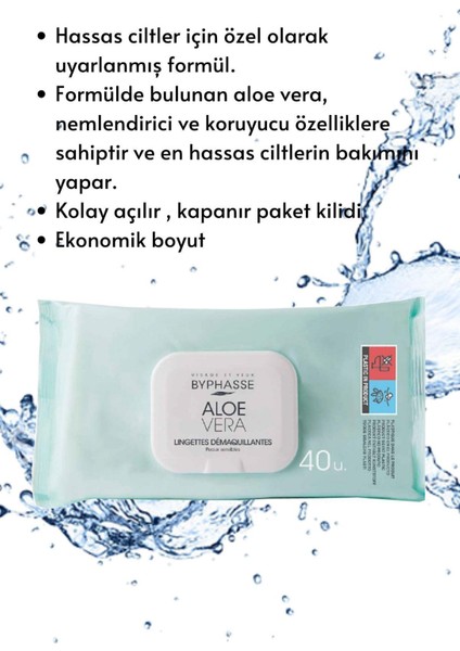 Aloe Veralı Makyaj Temizleme Mendili Hassas Ciltler 40 Adet modelleri
