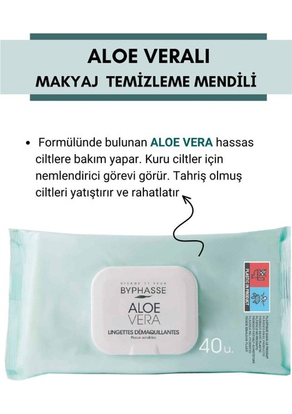 Aloe Veralı Makyaj Temizleme Mendili Hassas Ciltler 40 Adet indirimleri
